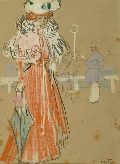 Figura femminile in rosso da Ramon Casas i Carbo